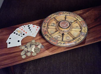 Pope Joan Brett, Karten und Spielmarken, Mitte 19. Jahrhundert